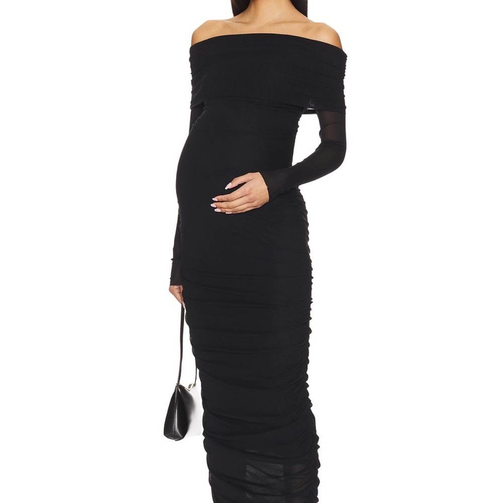 BUMPSUIT Black Off-Shoulder Maternity Dress size S NWT
